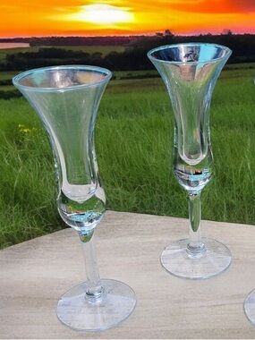2 Holmegaard Aperitif Cordial Hand Blown Glasses